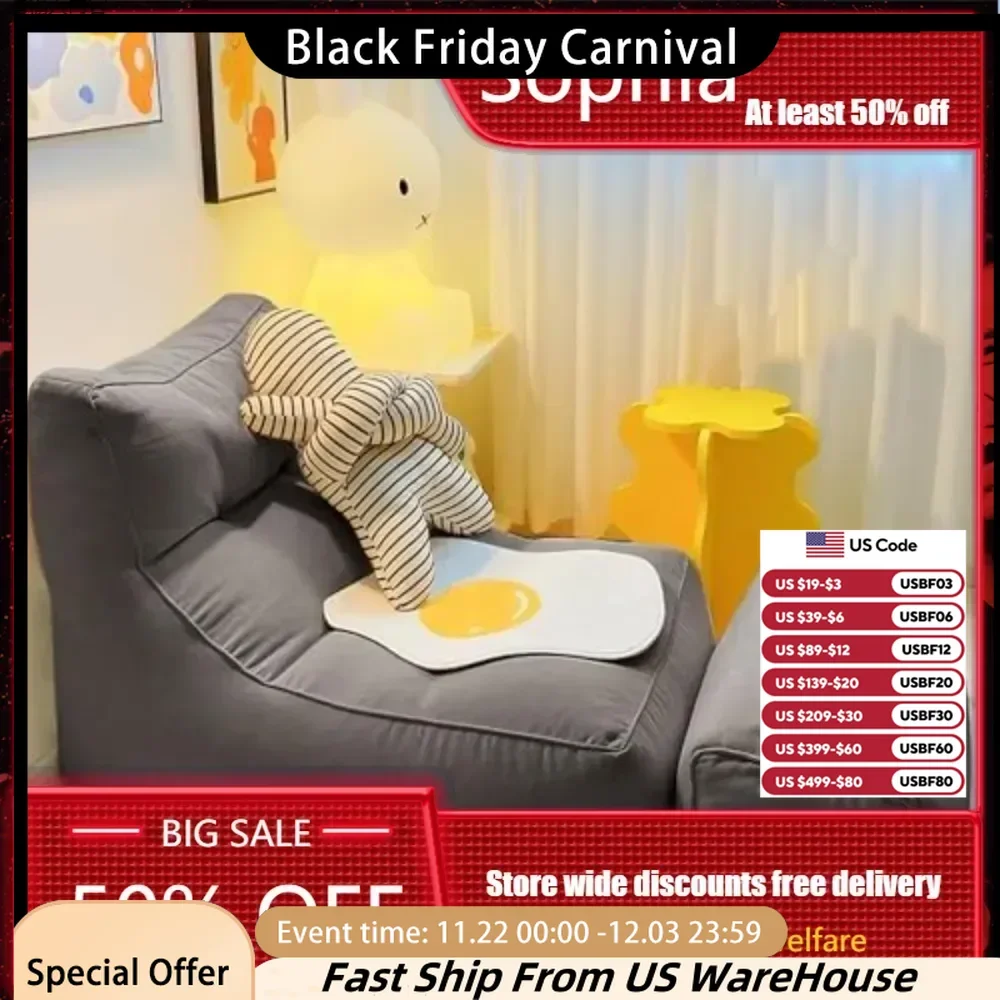 Adult Lazy Chair Filled with EPS Particles, Fluffy Lazy Soy Bag Sofa, Sensory Soy Bag Sofa Bag, Washable Cover Home Furniture