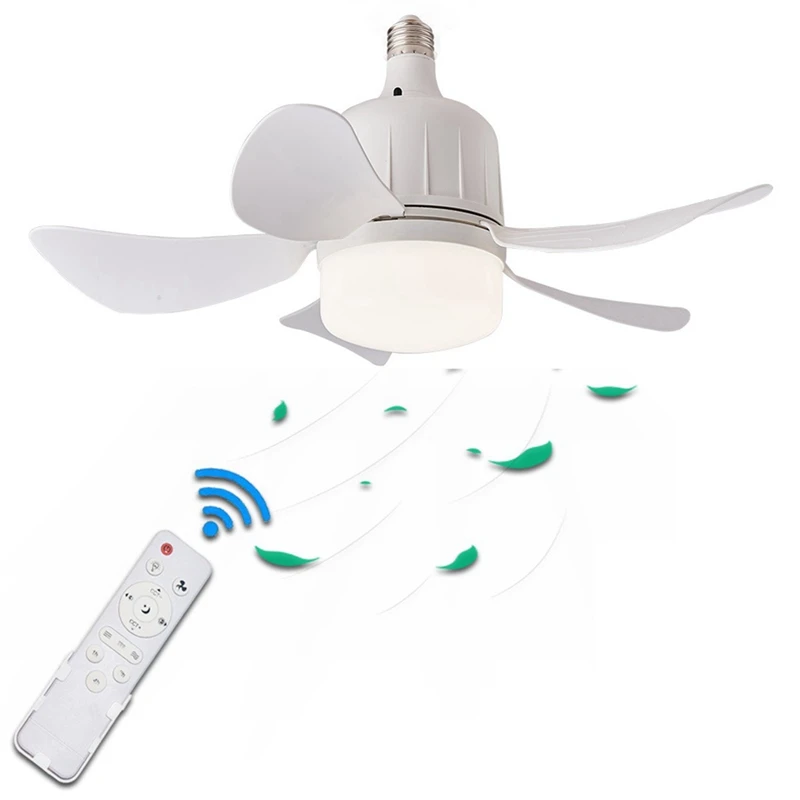 

HOT! Led Ceiling Fan Light E27 With Remote Control For Dimming, Suitable For Living Room, Study, Household Use, 85-265V