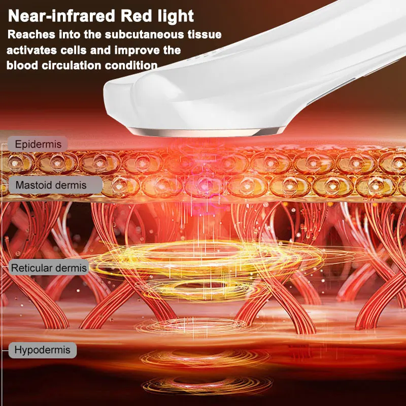 جهاز رفع الوجه متعدد الوظائف للعناية بالبشرة سبا الوجه تجديد الجلد حب الشباب القضاء على أداة التجميل الضوء الأحمر/الأزرق #4