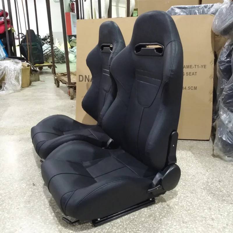 

Модифицированное спортивное однодорожное автомобильное безопасное гоночное черное кожаное сиденье с направляющей