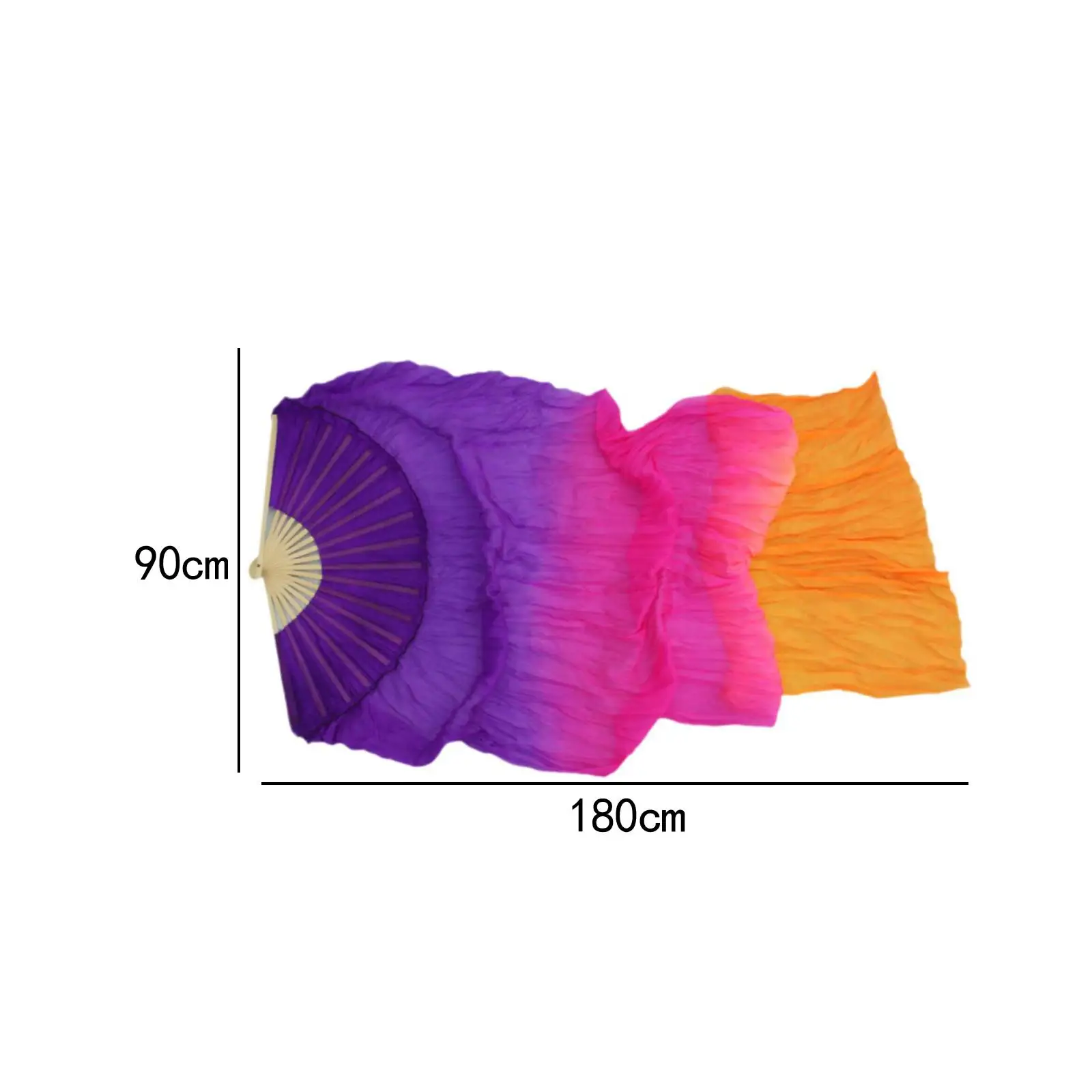 1 Paar Bauchtanz-Fächer aus Seide, langer Seidenfächer für Damen, Kostümzubehör