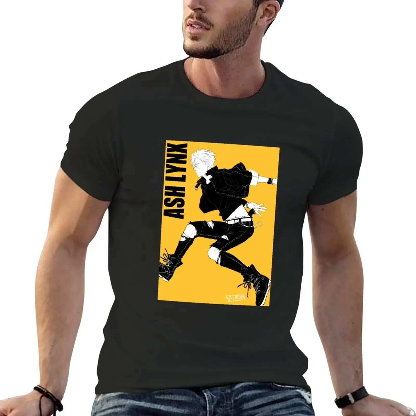 Ash Lynx Jump - Banana Fish T-Shirt clothes plain Clothing Personalized t-shirt mens fashion