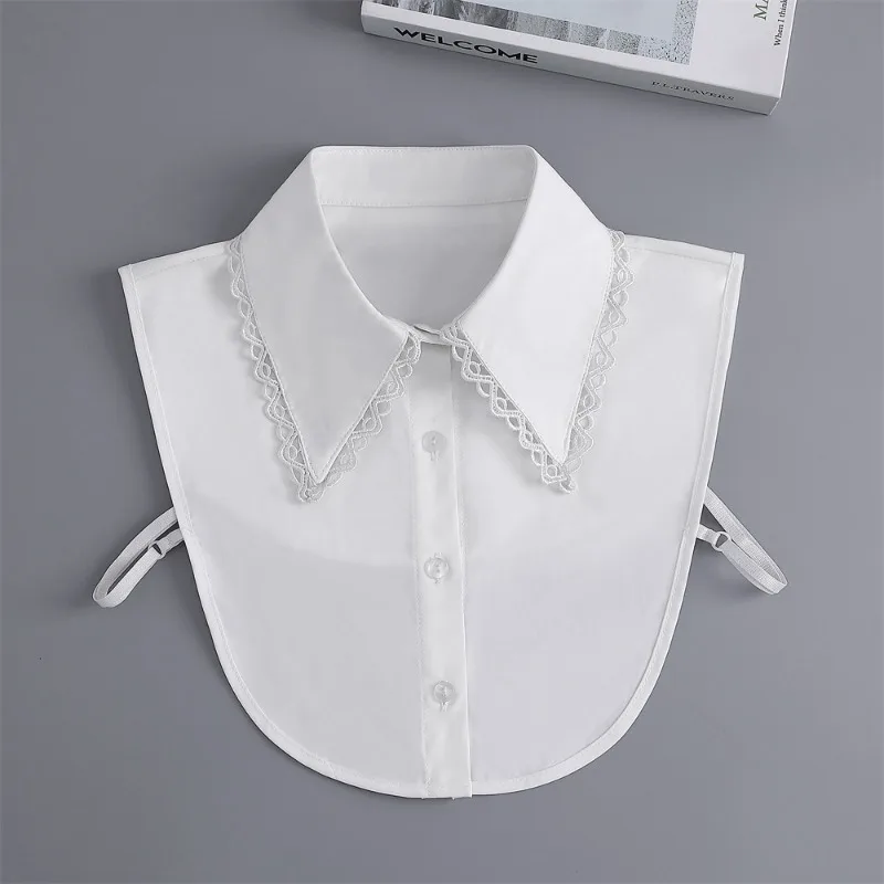 Woman White Lapel Fake Collar Vintage Detachable Shirt Collar for Women Blouse Sweater False Collar Lapel Top Neckwear Ties