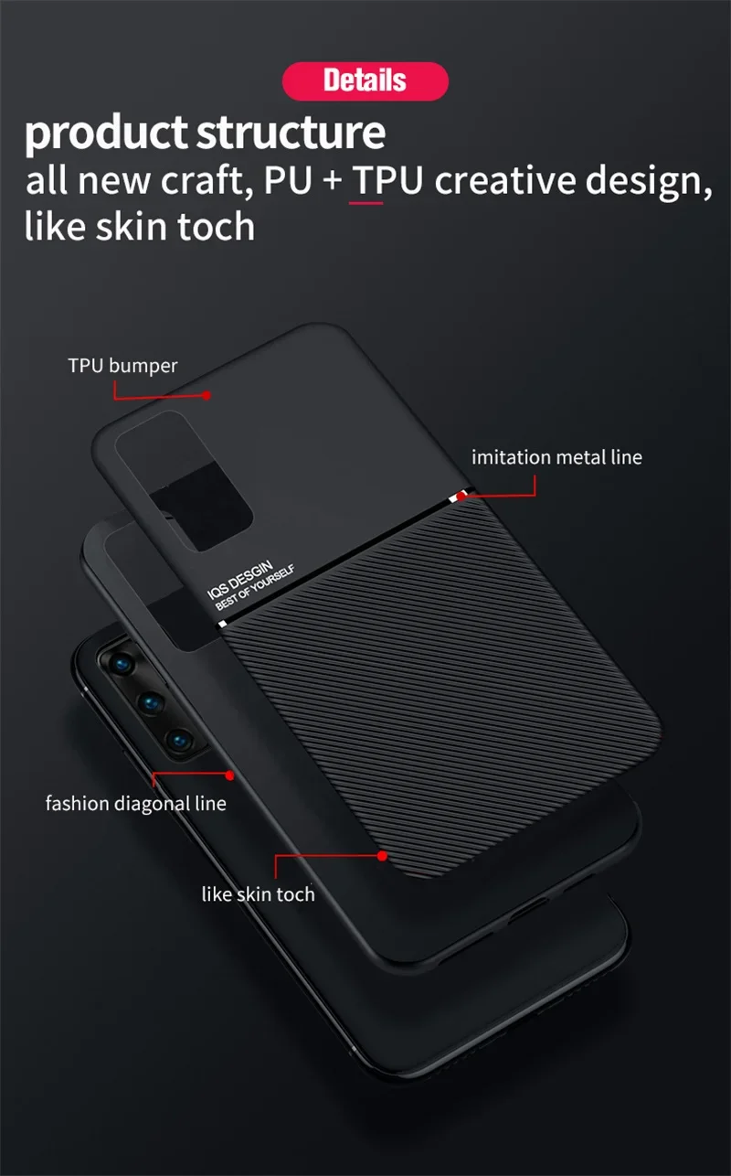 Luxury Leather Armor Case For Huawei P20 P30 P40 Lite Mate 20 30 40 Pro Plus P40Pro Matte Magnetic Holder Soft Silicone Covers