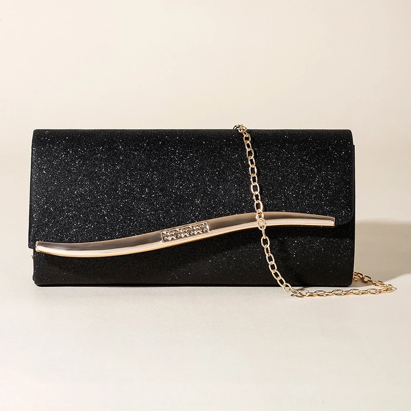 

Popular new European and American style women's evening bag, glitter material, high-end niche crossbody bag, light luxury