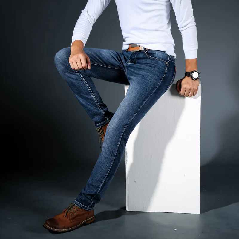 2026 New Style Men's Elasticated Business Denim Pants - Slim Fit Straight Leg Casual Pants - Comfortable, Breathable,Lightweight