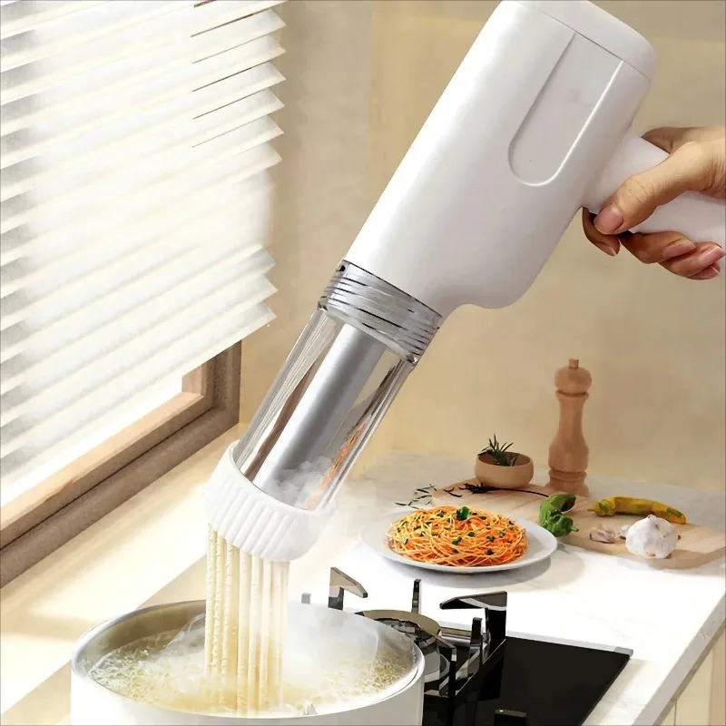 

Automatic Electric Charging Wireless Hand Operated Pasta Maker Cutter Manual Spaghetti Noodles Dough Pressing Machine 6 Molds