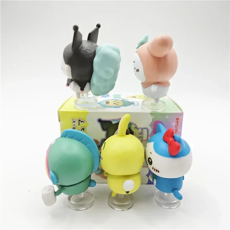 5 قطعة/المجموعة 4-5 سنتيمتر أنيمي تشيكاوا مرحبا كيتي بلدي ميلودي كورومي زي سلسلة الشكل لعبة سطح المكتب نموذج حلية طفل هدية