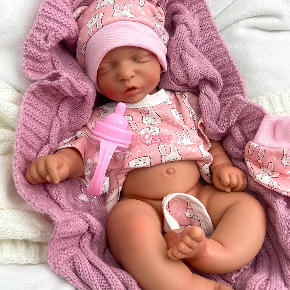 

Спящий новорожденный 18-дюймовый силиконовый реборн всего тела для маленьких девочек, 3D окрашенная кожа, реалистичные куклы для новорожденных для коллекционеров кукол художника