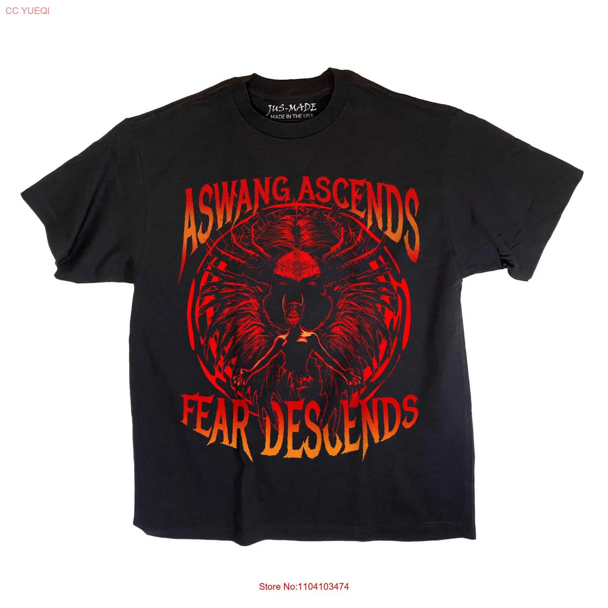 Aswang Ascends Fear Descends Filipino Folklore Black T Shirt long or short sleeves