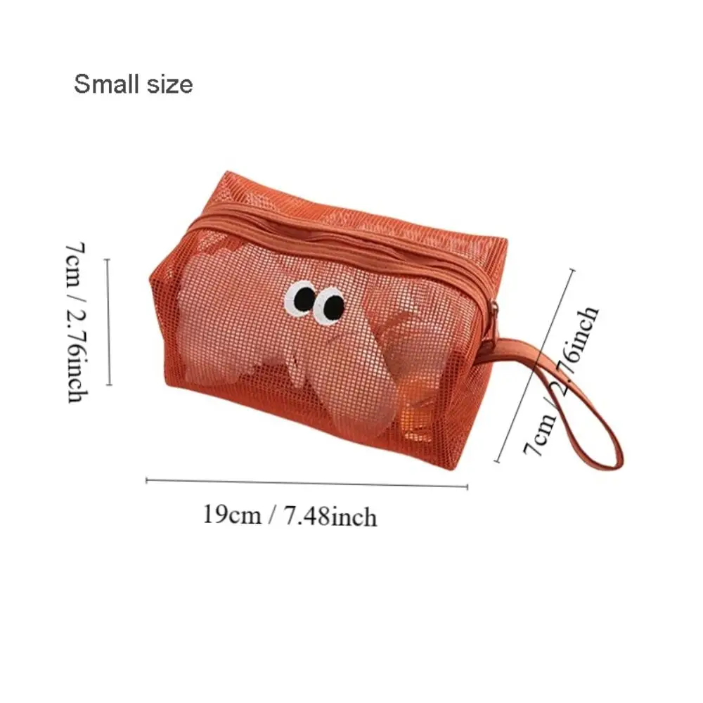 Portable Candy Color Makeup Pouch Large-capacity Big Eyes Swimming Bag Zipper Mesh Pencil Bag Student