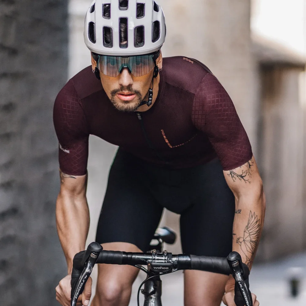 Santic Mens Cycling Jersey Bamboo Charcoal Fibre Antibacterial Bicycle Shirts Summer Breathable Quick Dry Pro MTB/Road Bike Tops