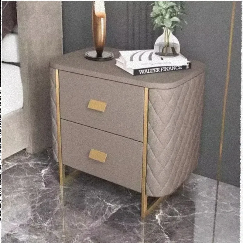 Beige Design Nordic Nightstands Nature Wood Gray Luxury Drawer Bedside Table Home Bedroom Modern Mesas De Noche Home Furniture