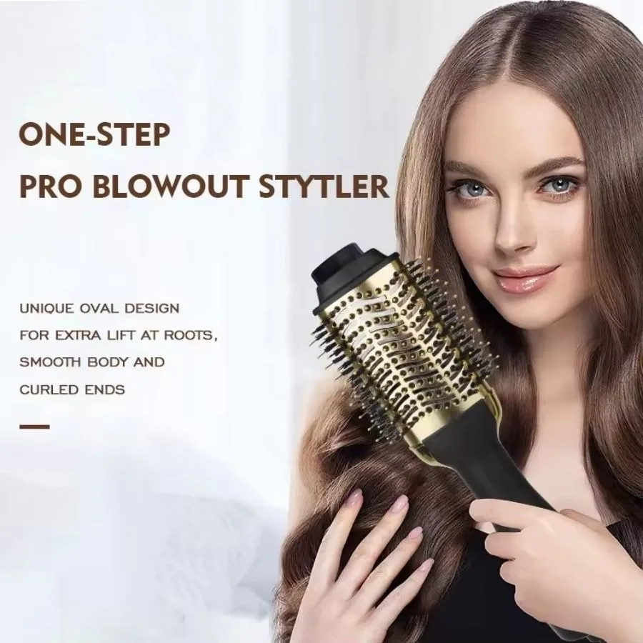 One Step Hot Air Brush 1000w Styler and Volumizer Hair Straightener Curler Comb Electric Ion Blow Dryer Brush Household Hot Com