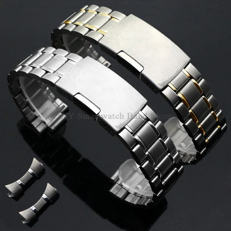 Curved End Metal Watch Band 20mm 22mm for Men Women Stainless Steel Universal Bracelet Replacement Watchbands Accessories image 6