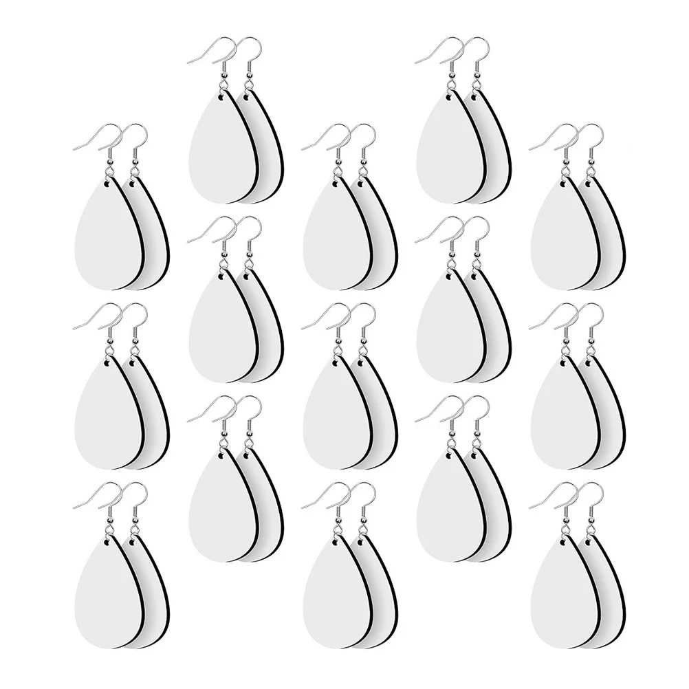 

30 set Diy Sublimation Earring Blanks Heat Transfer Wooden Studs For Jewelry Craft Decorative Making Kit Party Favors Supply