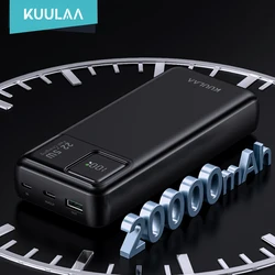 KUULAA 20000mAh PD+QC3.0 Power Bank 22.5W Type-C Portable Charger for iPhone 17 16 15 Samsung Xiaomi Redmi Poco