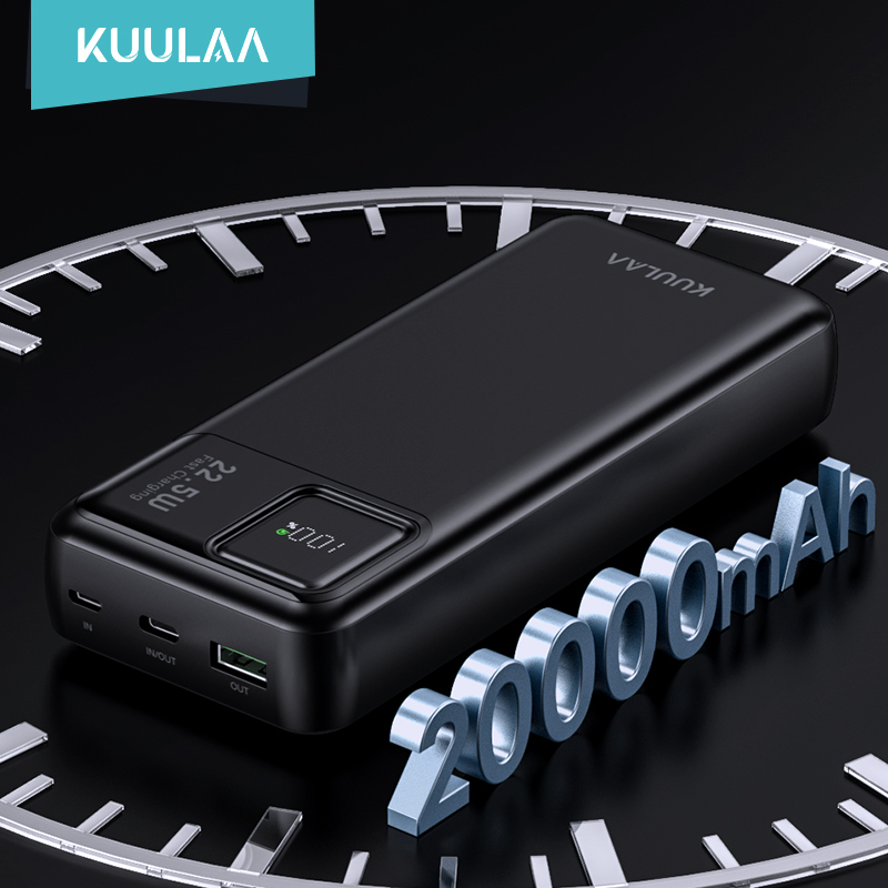  ‌KUULAA 20000mAh PD+QC3.0 Power Bank 22.5W Type-C Portable Charger for iPhone16/15/14 Samsung Xiaomi Redmi Poco with LED Display 
