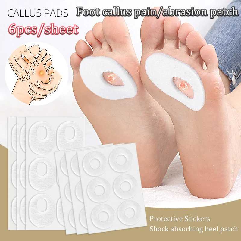 Self Adhesive Felt Foot Protective Patches 6Pcs Corn Heel Stickers Prevent Abrasion Calluses Relieve Foot Pain