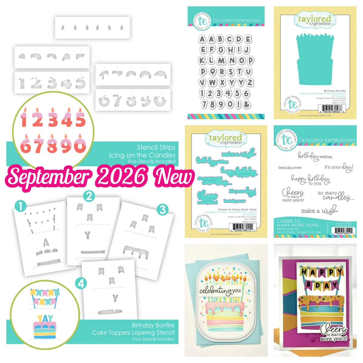 September 2026 Birthday Bonfire Cake Toppers Cheers to Many More Years Metal Cutting Dies Scrapbook Greeting Card Journal Paper