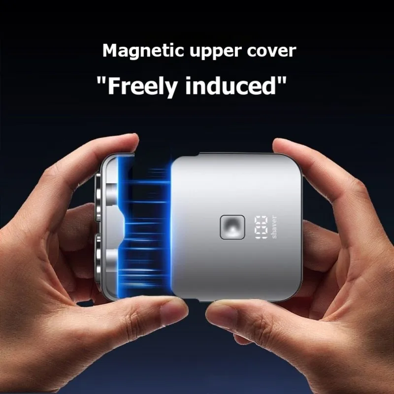 

【СОВЕРШЕННО НОВЫЙ】Мужская электробритва с двумя вращающимися головками, триммер для бороды, для влажного/сухого бритья, перезаряжаемая, портативная