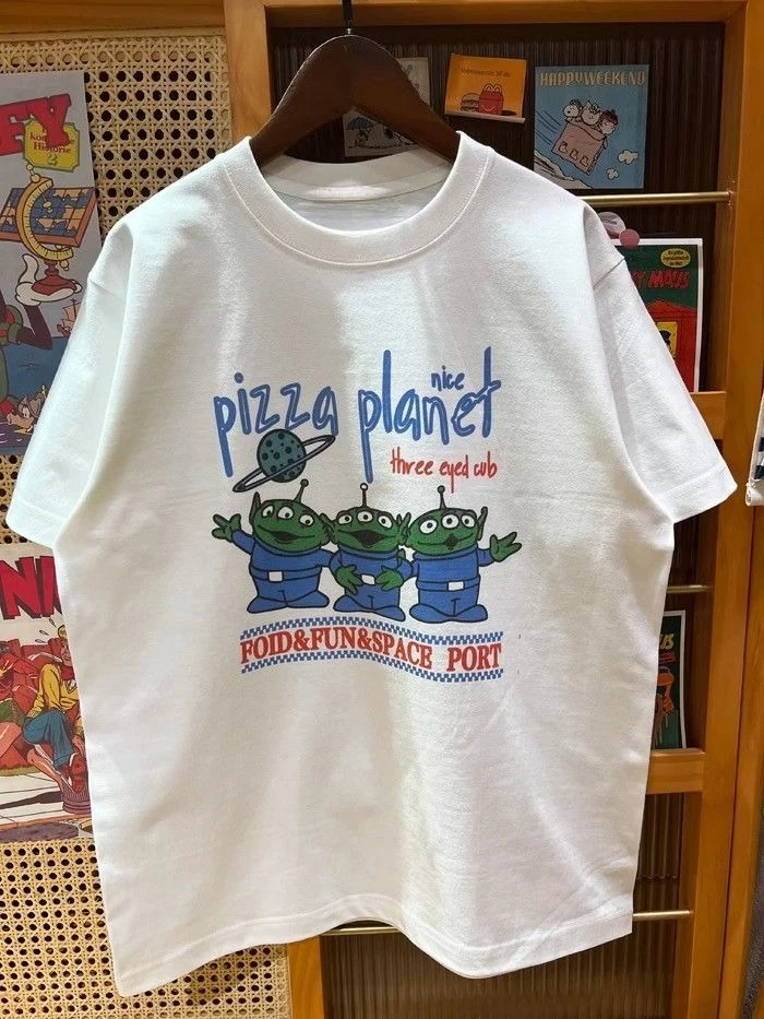 

Американская винтажная футболка из чистого хлопка с короткими рукавами для мужчин и женщин, повседневный свободный и универсальный топ для гавайских отпуска