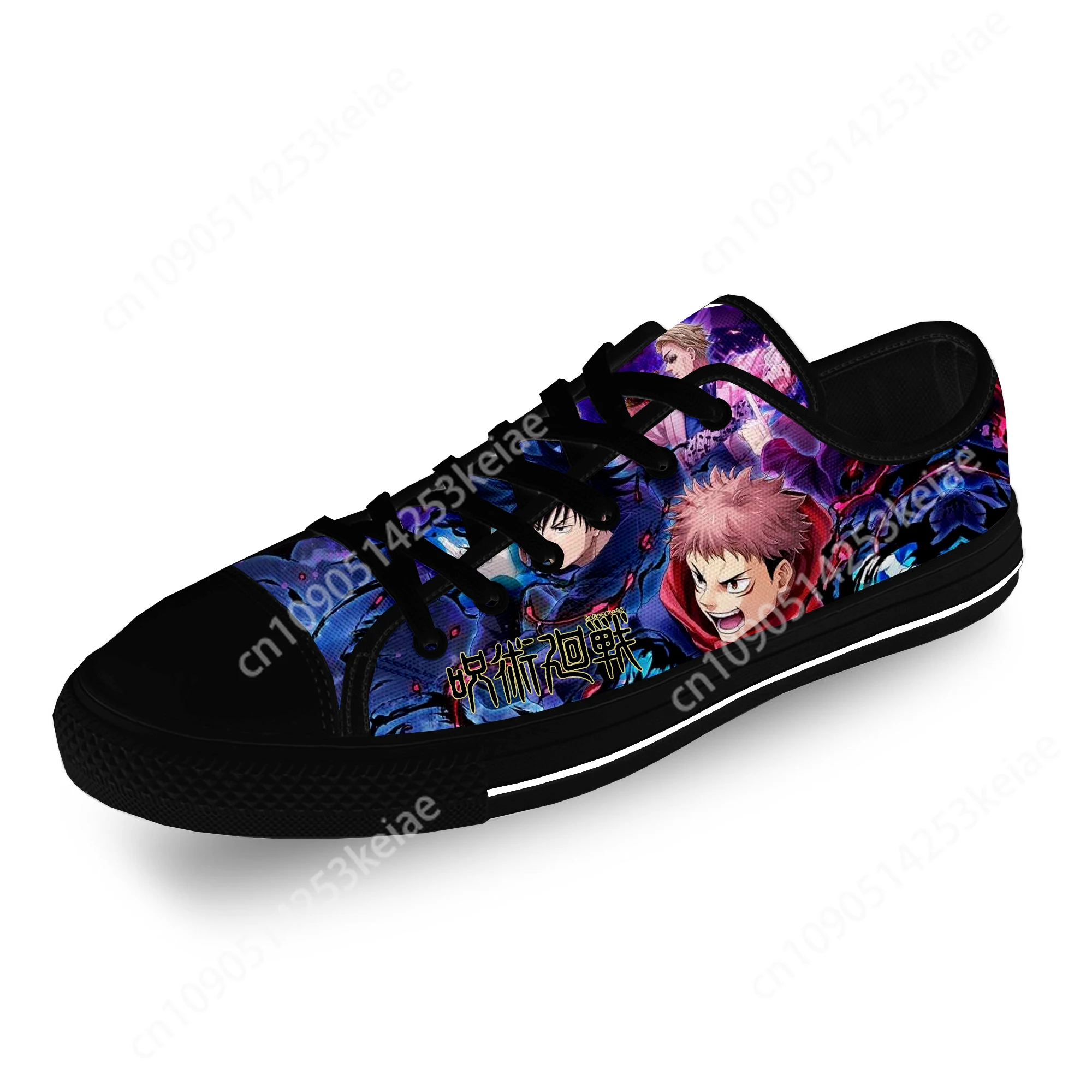 Japanese Anime Jujutsu Kaisen Gojo Satoru Casual Cloth 3D Print Low Top Canvas Fashion Shoes Men Women  Breathable Sneakers