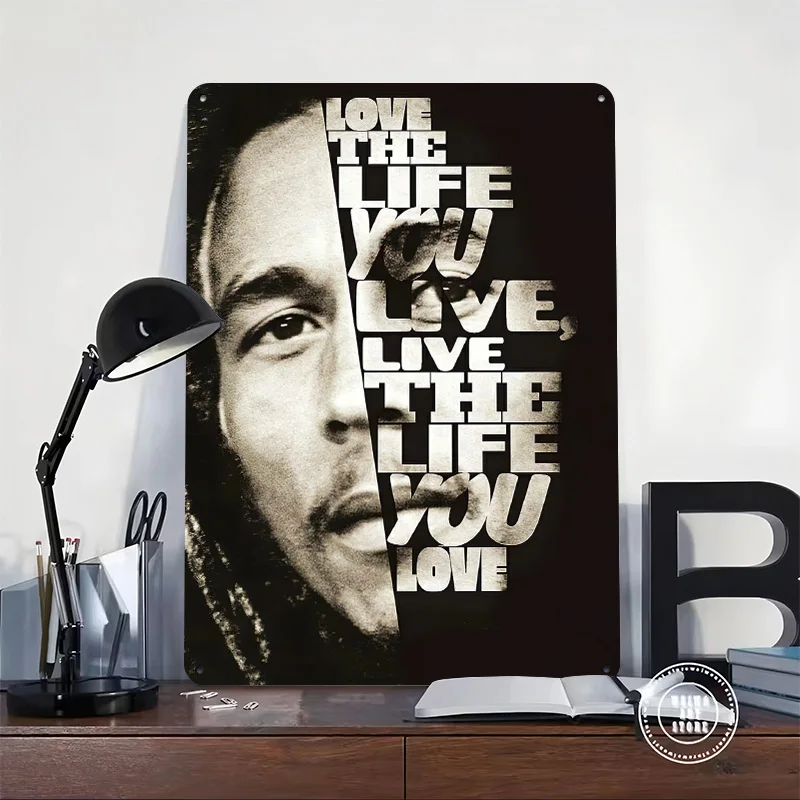 Bob Marley Quote Poster Retro 3D Printed Metal Signs Customized Wall Hanging Gift for Decoration Bedroom Accessories Home Decor