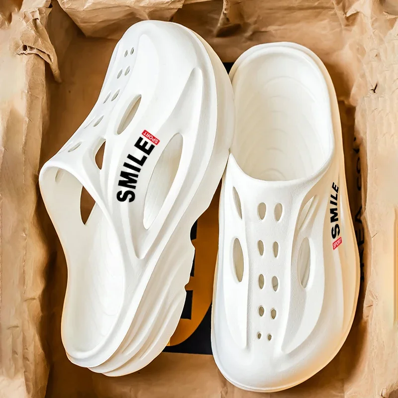 

Новые классические летние сабо, мужские тапочки, дышащая садовая обувь, уличные удобные пляжные шлепанцы из ЭВА, домашние сандалии, нескользящие тапочки