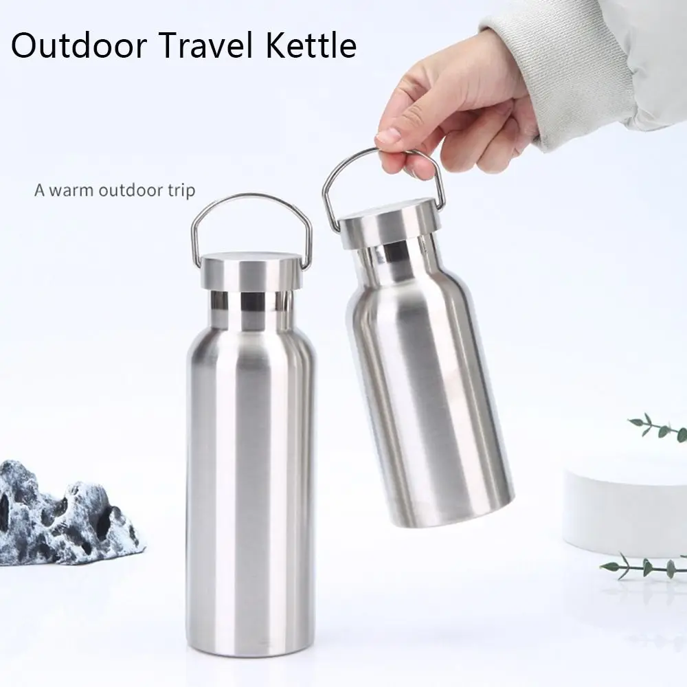 New Stainless Steel Water Bottle Insulated Sports Fitness Metal Flask Double Layer Portable Mountaineering Pot