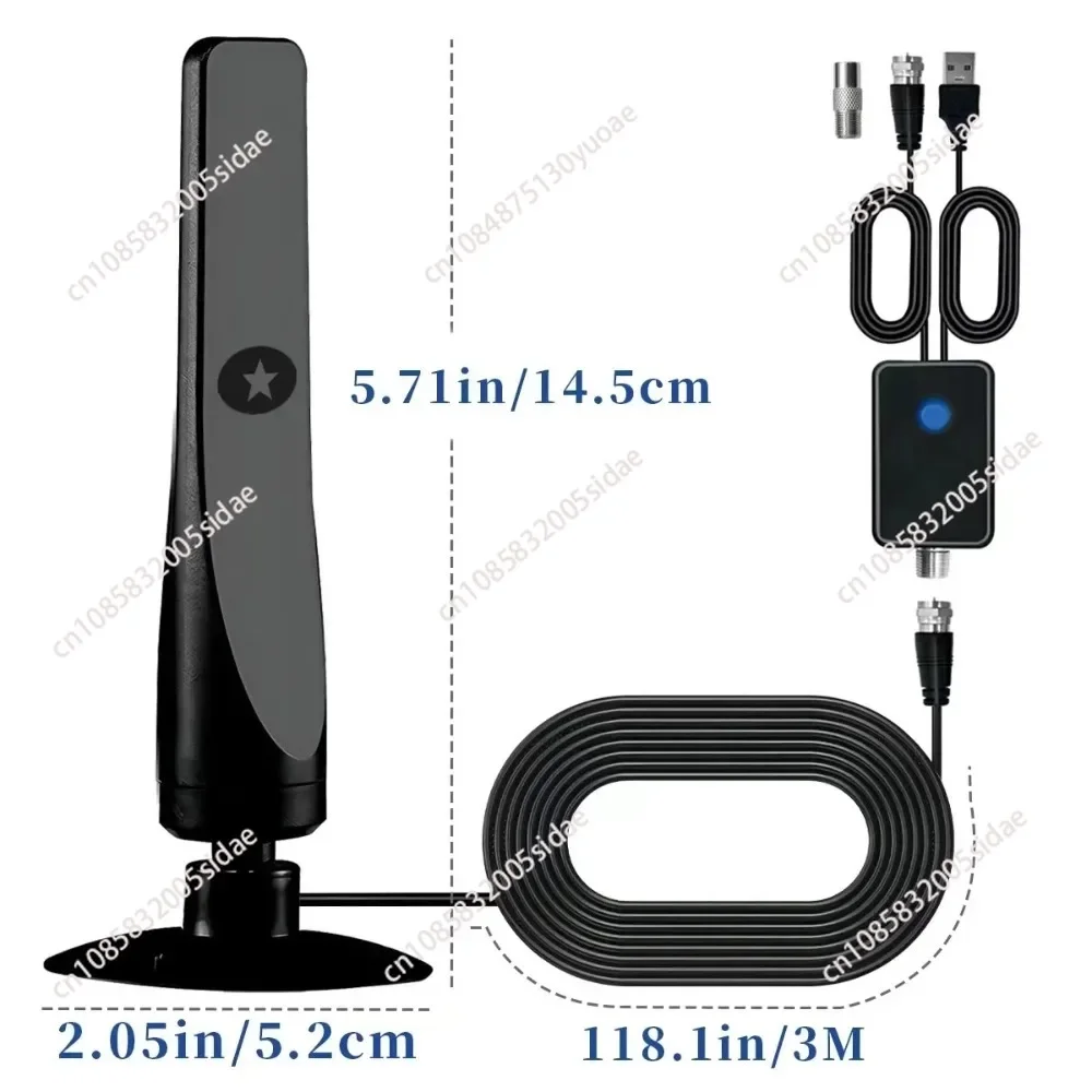 Portable high-definition TV antenna, high-definition digital antenna for DVB-T2 amplifier, indoor and outdoor antenna