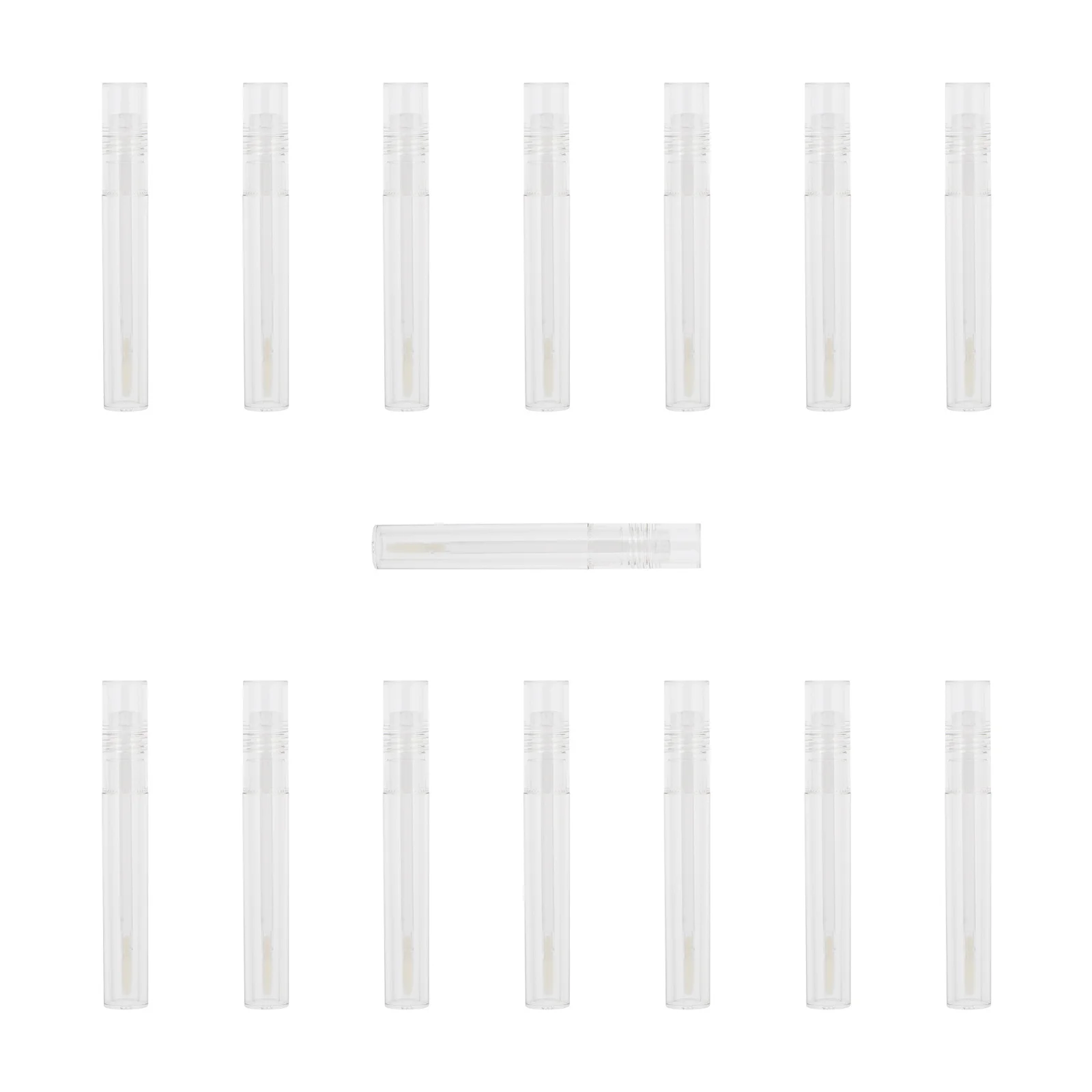15 ชิ้นหลอดใสเปล่าสำหรับ DIY ผสมสีลิปสติก ขวดลิปบาล์มพกพา สำหรับผู้หญิงและเด็กผู้หญิง อุปกรณ์แต่งหน้า