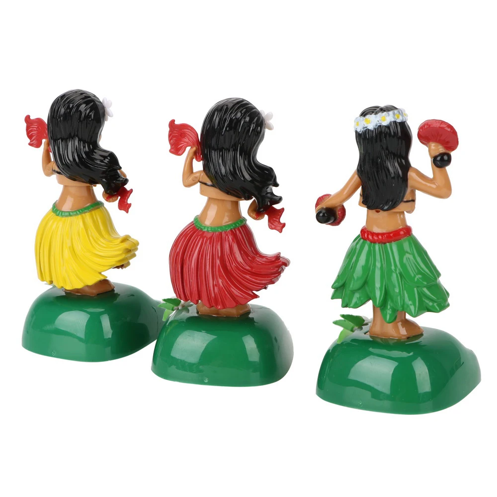 Decompression Auto Interior Car Decoration Car Ornaments Hula Solar Interior Accessories Shaking Head Toy Hawaii Girl