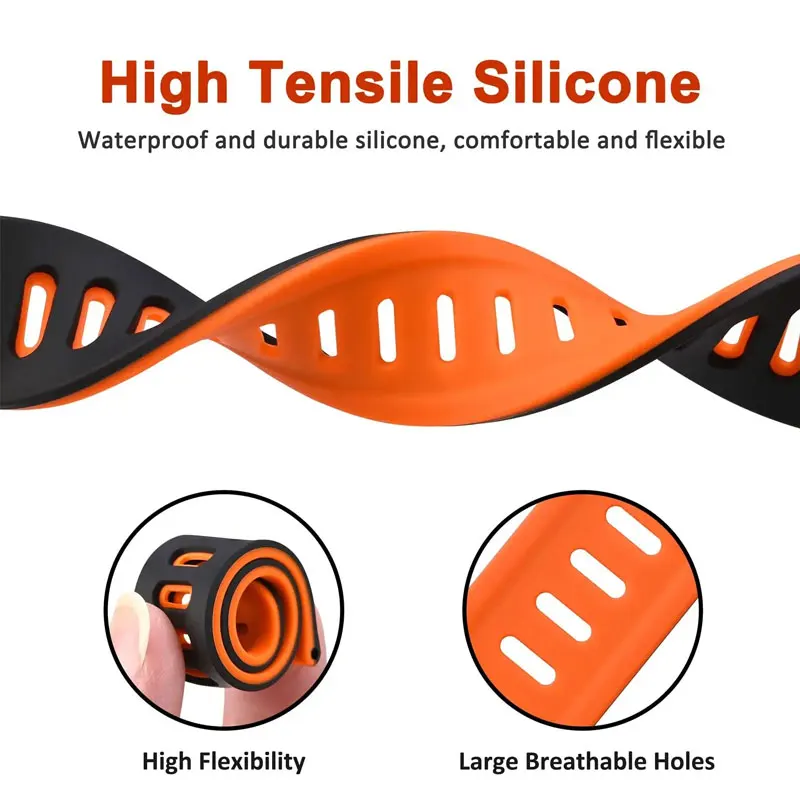 22 مللي متر ل Suunto 9peak 9Baro 9Spartan 7 الرياضة سيليكون حزام ل KOSPET TANK M3 الترا Amazfit GTR 47 مللي متر Garmin Forerunner 265 الفرقة