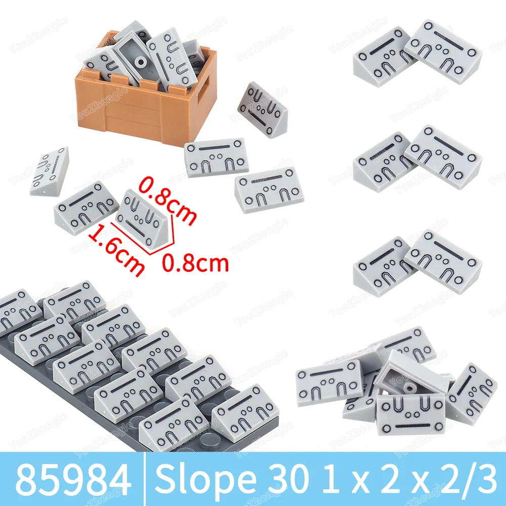 85984 Iron plate Rivet Pipe Pattern Printed Building Block 1x2 Bevel Parts Assembly MOC Figures Tank Scene Model Gifts Boy Toys