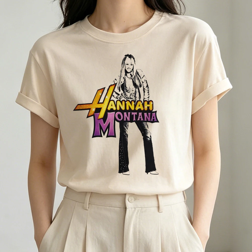 Hannah Montana tshirt women gyaru y2k anime kawaii cheap t-shirt graphic baddie funny streetwear goth