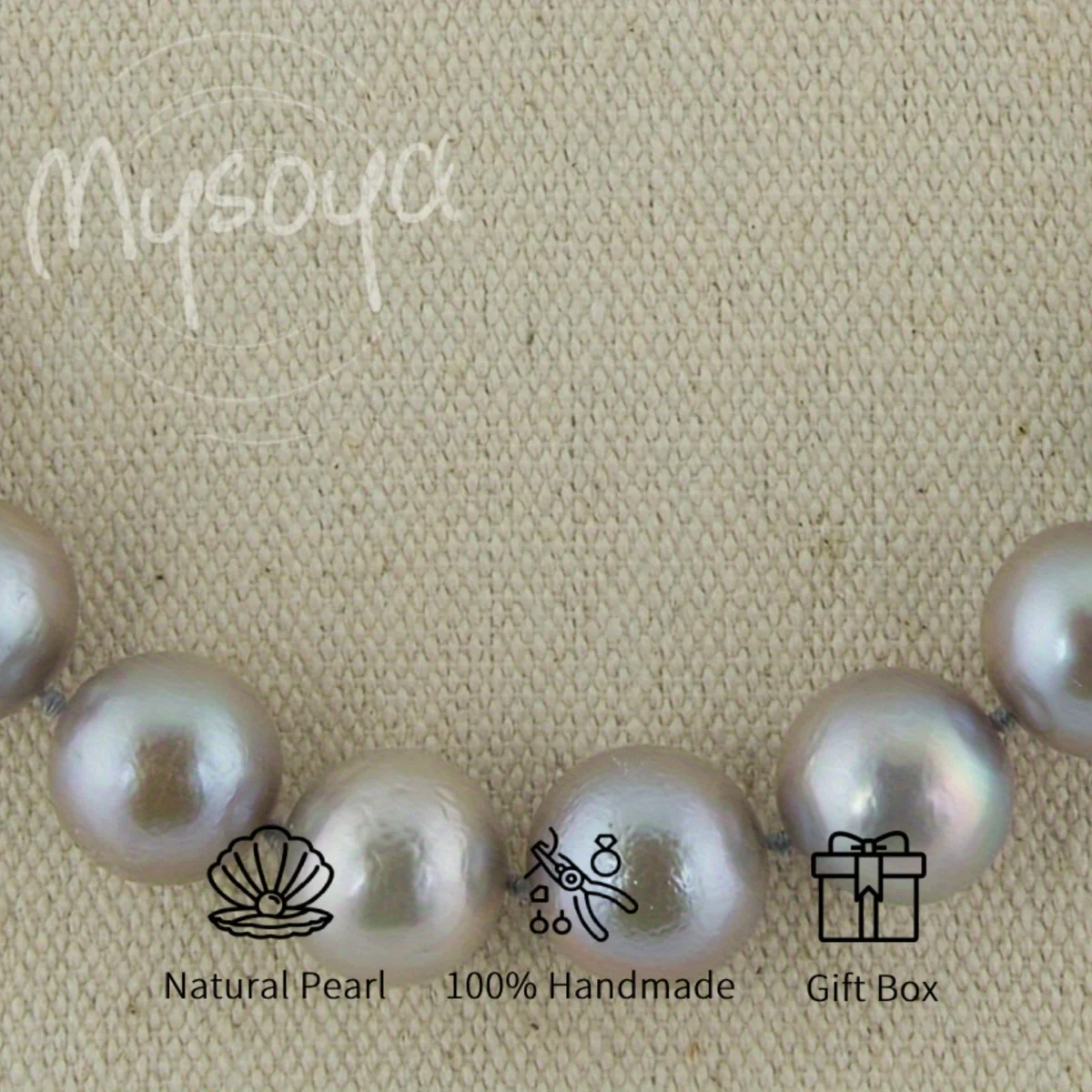 

MYSOYA 10-12 мм серое ожерелье с пресноводным жемчугом Эдисона, подарочная коробка, ювелирные изделия унисекс, идеально подходящие для свадьбы, дня рождения, Рождества, Нового года