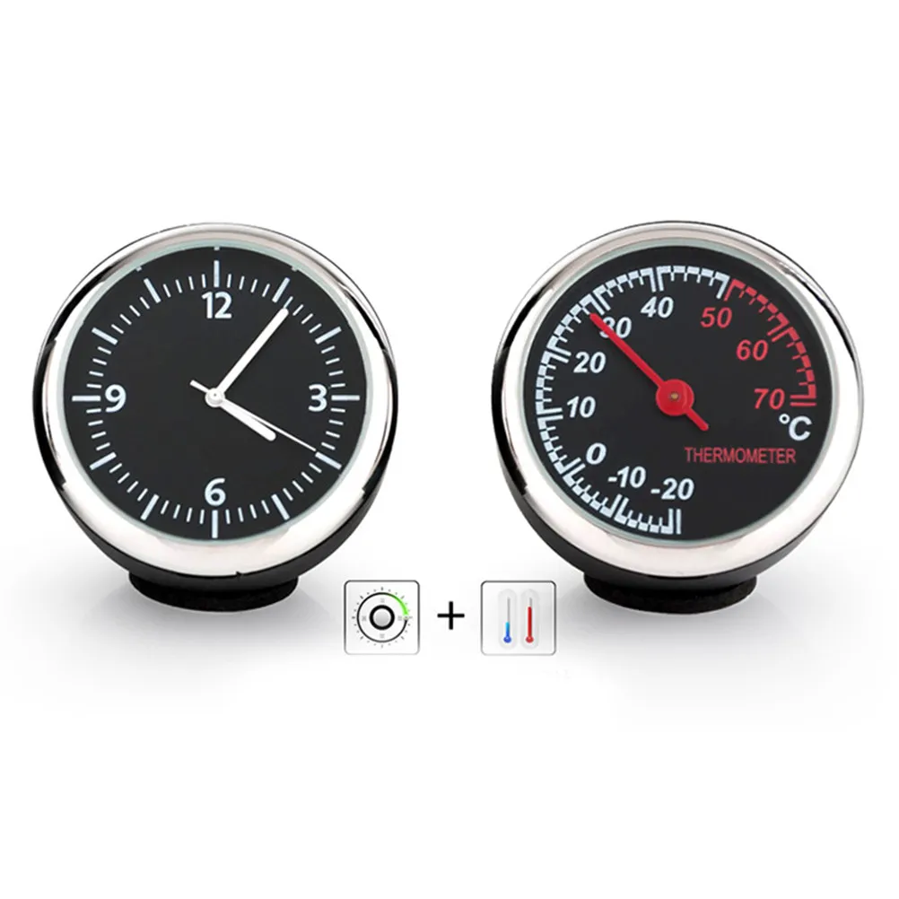 Car Electronic Clock Hygrometer Thermometer Mechanical Luminous Meter Backlit Night Vision Waterproof Corrosion Resistant Steel