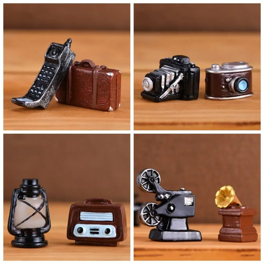 Classic Retro Nostalgic Camera Voice Recorder Model Dollhouse Figurine Ornaments