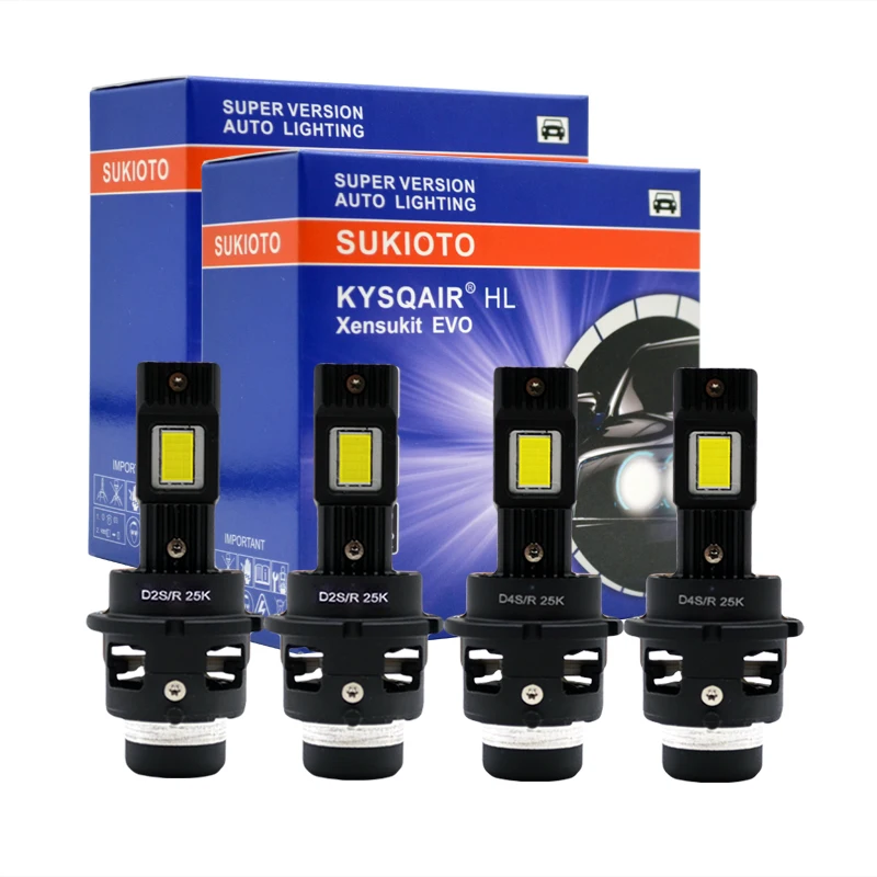 

2026 2 шт. D2S D4S светодиодная лампа для автомобильных фар Canbus HID D2R D4R ксеноновые лампы 40000LM высокой мощности супер яркий 6500K авто лампы