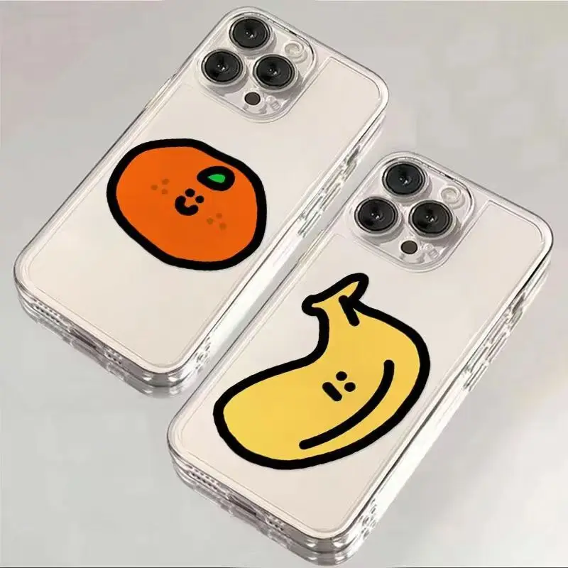 Tomatoes and Bananas Phone Case For iPhone 16 15 14 13 12 11 Pro XS MAX 7 XR 8 7 Plus Clear Cover Fundas