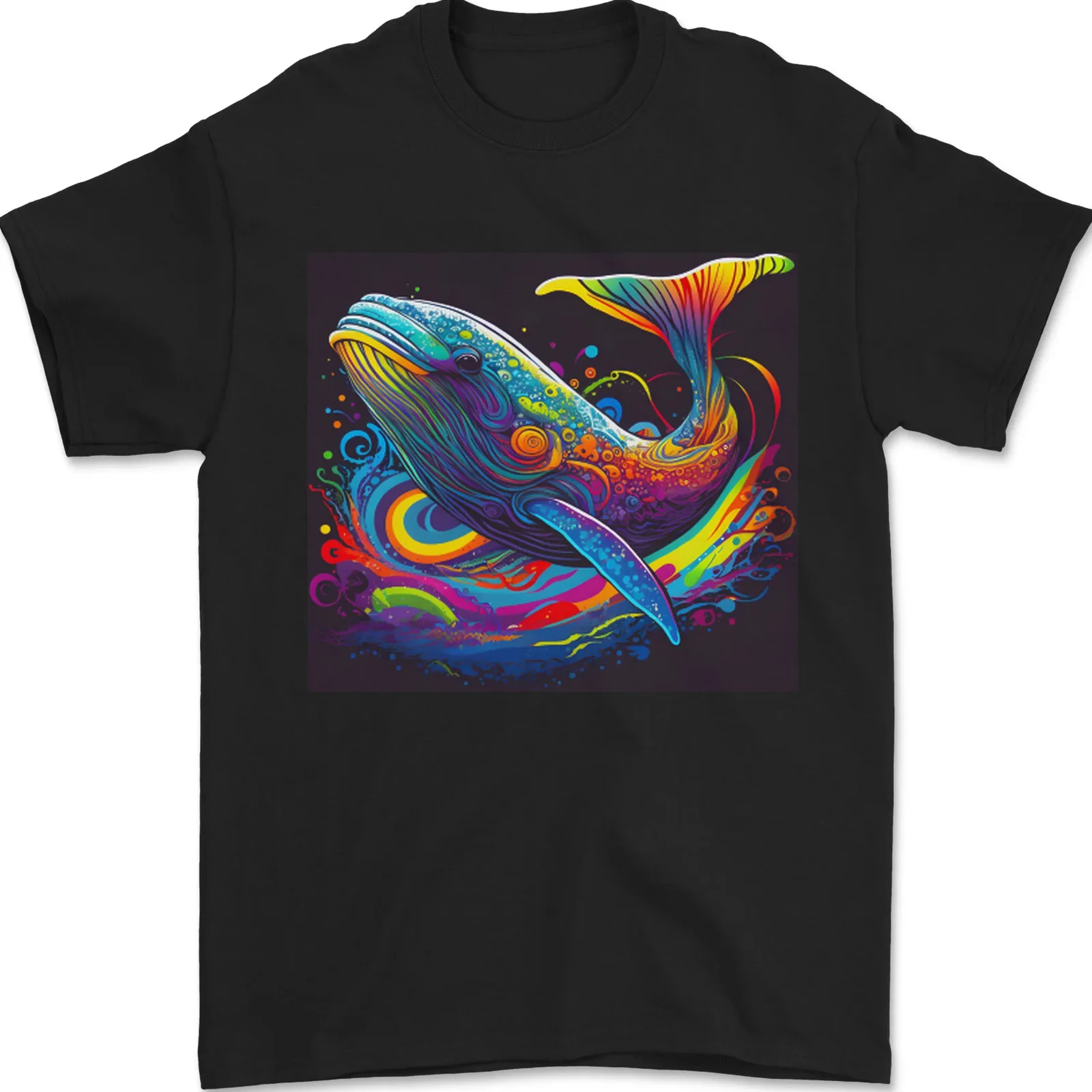 A Colorful Fantasia Whale 100% Cotton T-Shirt