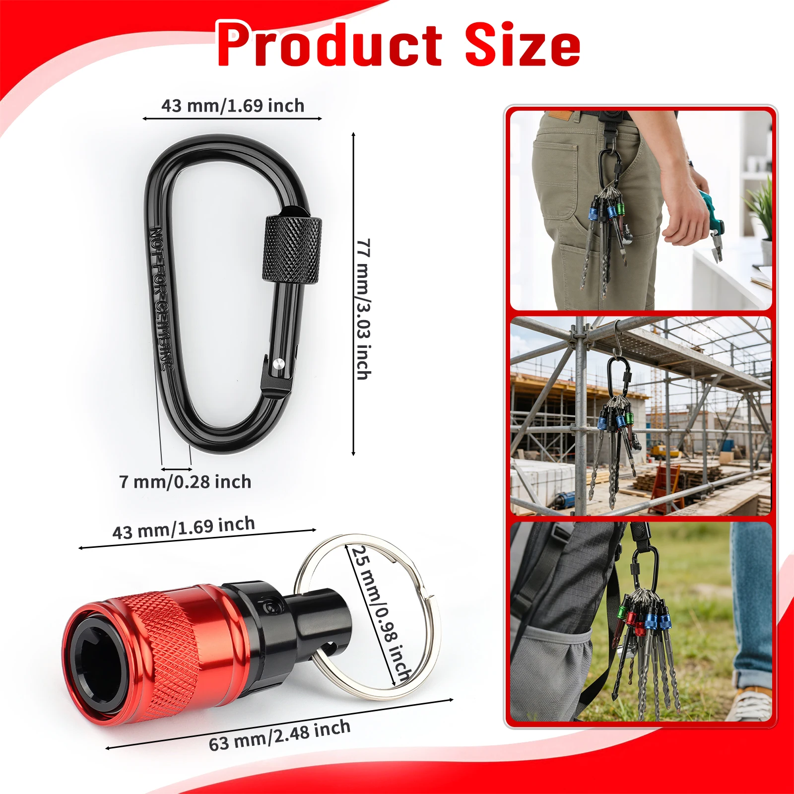 3Pcs Sds Plus Shank Drill Bit Holder Keychain Sds Shank Adapter Extension Rod Socket Adapter Easy to Replace Portable Handheld Holder