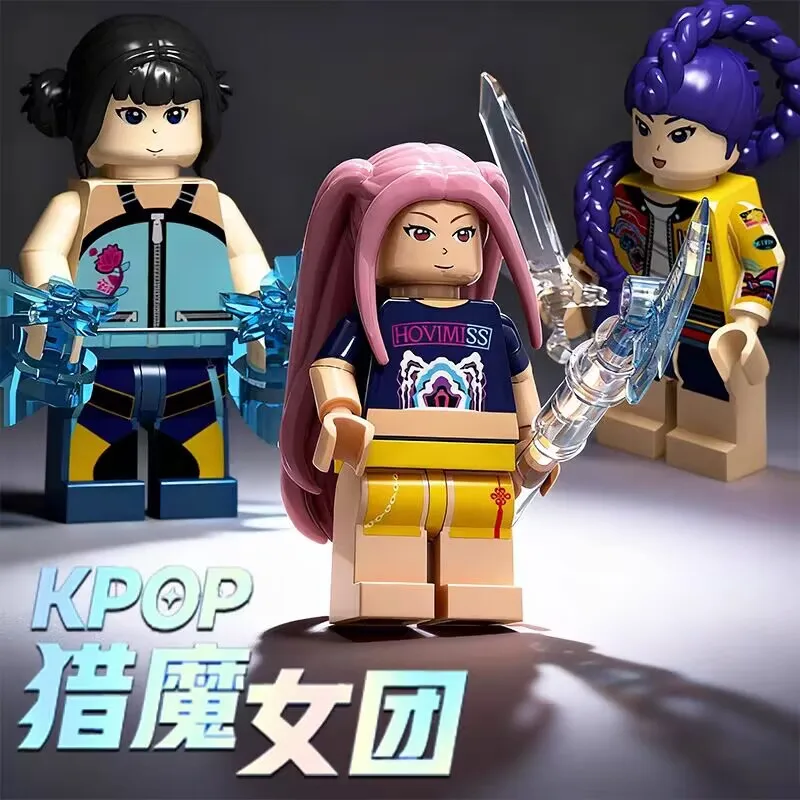 

K-pop Demon Hunters Lion Crow Rumi Sussie Demonic Magpie Collector's Figure Building Blocks Cute Model Kids Toys Navidad Gifts
