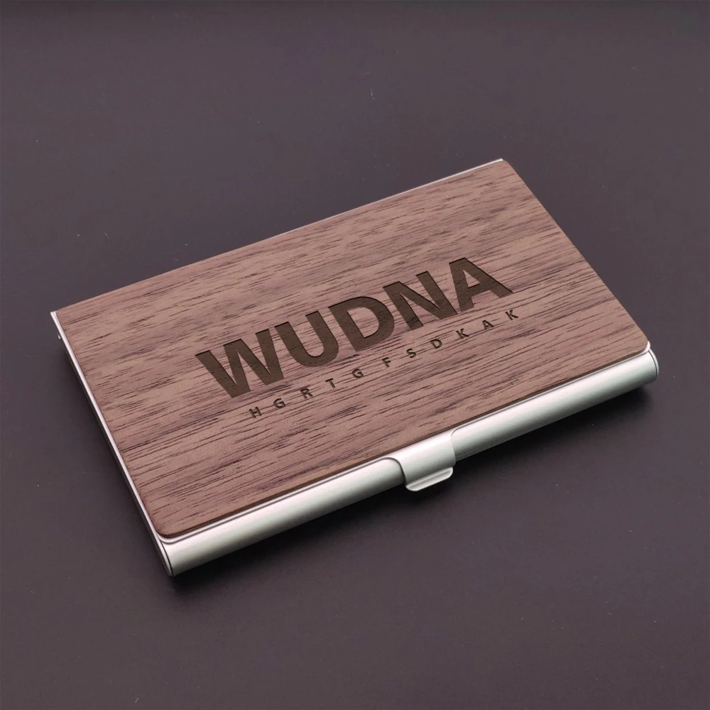 1PC Lovely FSOKAK example Customized Name Business Card holder Wooden Crafts Wooden Ornament  For Bussiness Supplies