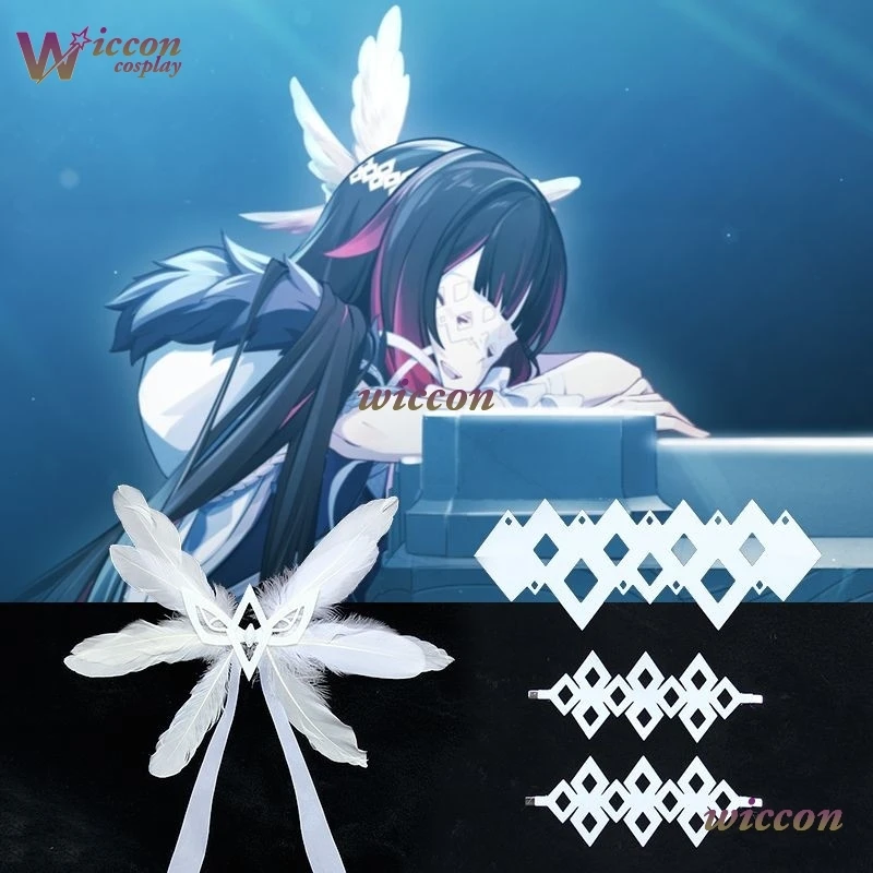 Ynot Genshin Impact Columbina Damselette تأثيري أغطية الرأس دعوى دبوس الشعر اكسسوارات مشبك شعر قناع عين غطاء الرأس تجهيزات حفلة الهالوين #2