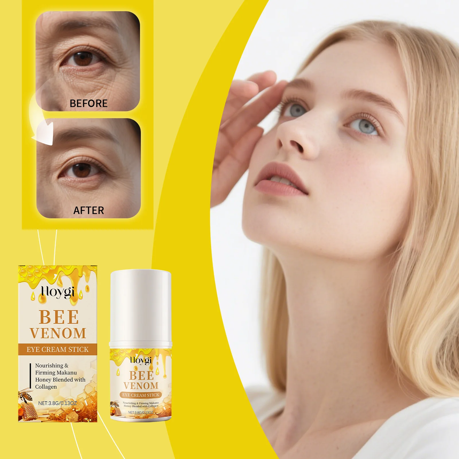 شد العين عصا مع العسل الكولاجين تشديد العين الأسطوانة للخطوط الدقيقة سهلة تطبيق العناية بالعين عصا ترطيب تحت العلاج #1