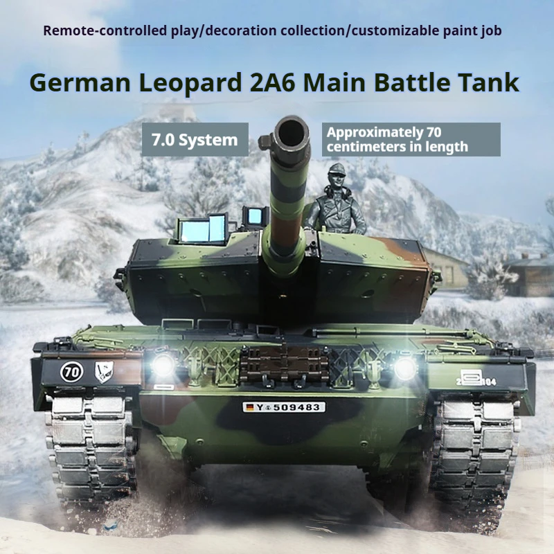 Henglong Kubing Ke 3889-1 Simulação Alemão Leopardo Ii A6 Tanque de Batalha Principal Controle Remoto Off Road Tanque Militar Brinquedo Modelo