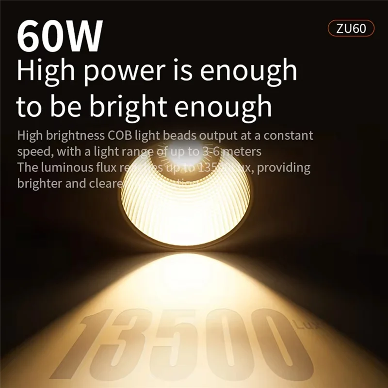 Luz de estudio fotográfico con mango de AT28-60W COB 2700-7500K luces LED de vídeo regulables para Vlog Photo Studio película en vivo enchufe estadounidense