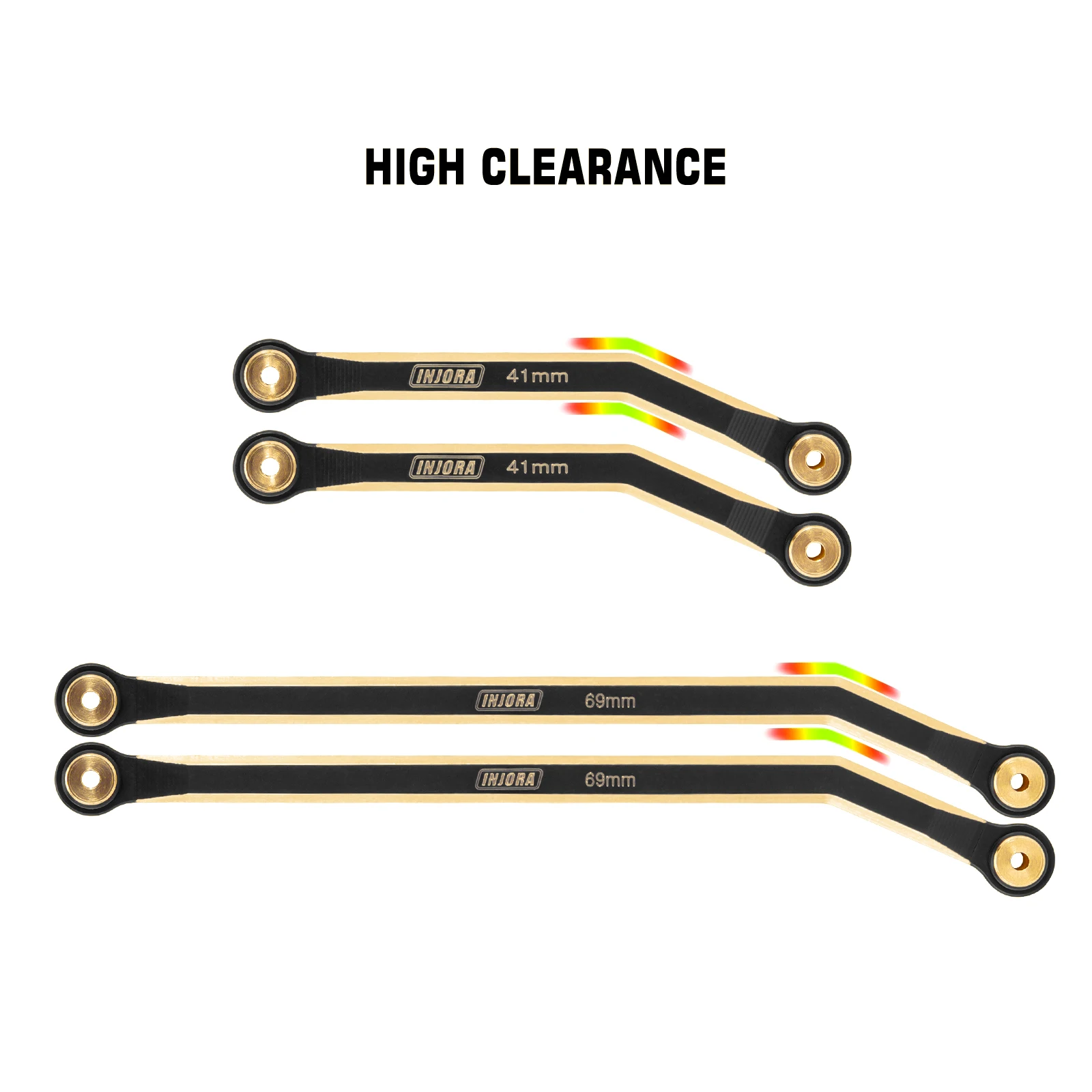 INJORA 36g Black Coating Brass High Clearance Chassis 4 Links Set for 1/24 RC Crawler Axial SCX24 Deadbolt B17